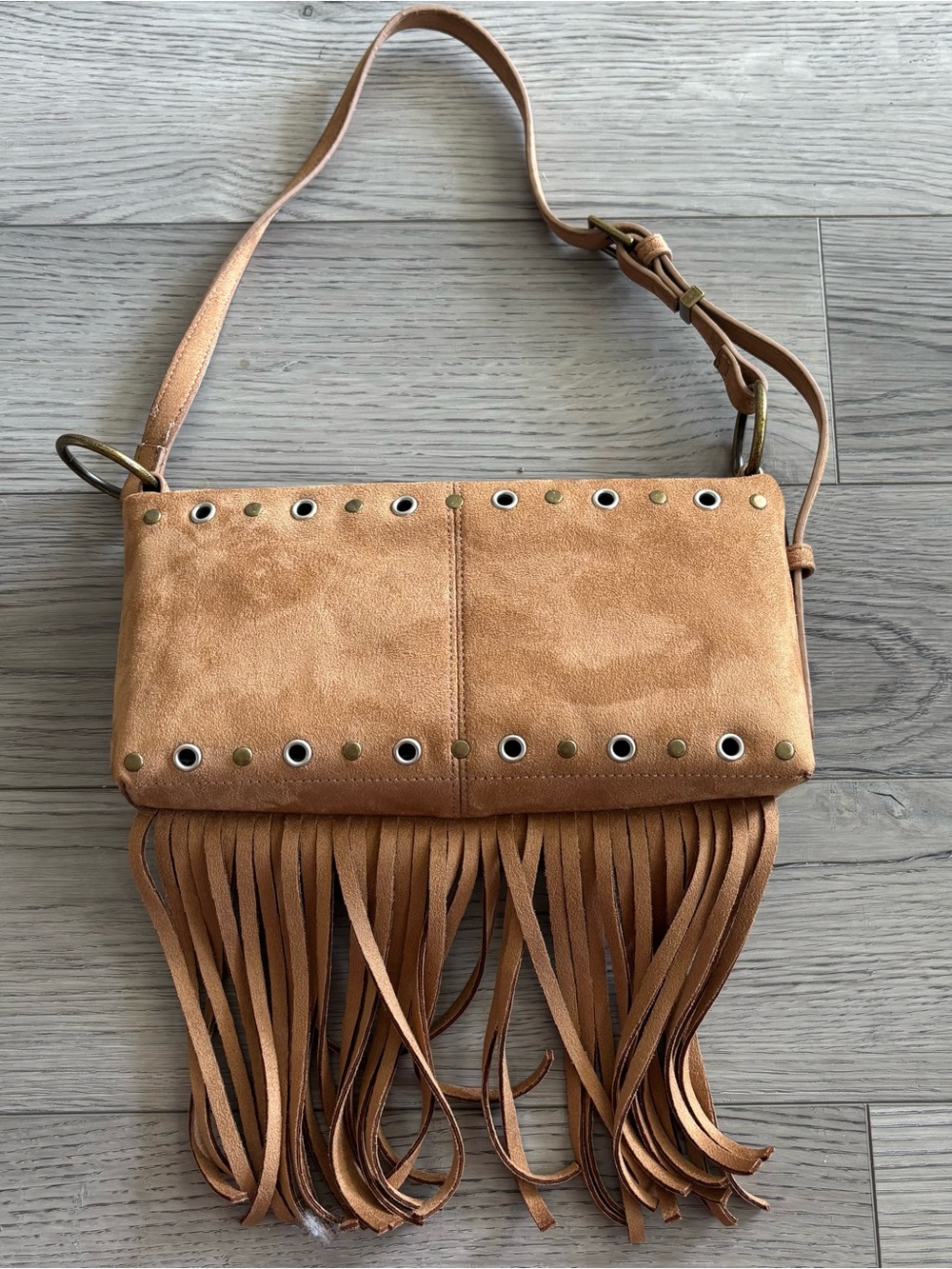 Abercrombie & Fitch Suede Fringe Shoulder Bag